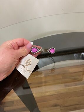 Loren Hope Pink Crystal Teardrop Bracelet NWT